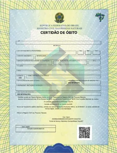 Certidão de Óbito